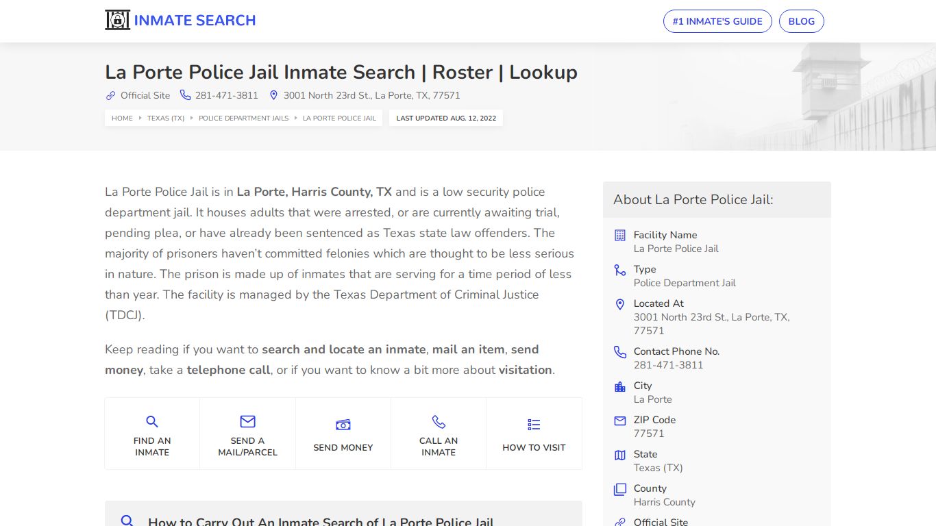 La Porte Police Jail Inmate Search | Roster | Lookup